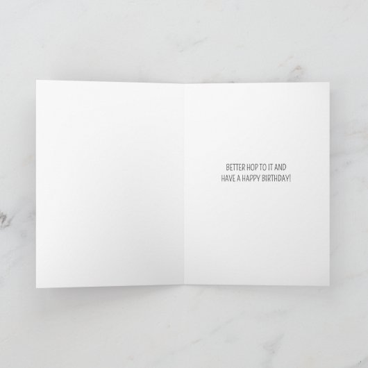 Carte pour papa drôle Anniversaire Hipster Rabbit Gris L (Intérieur)