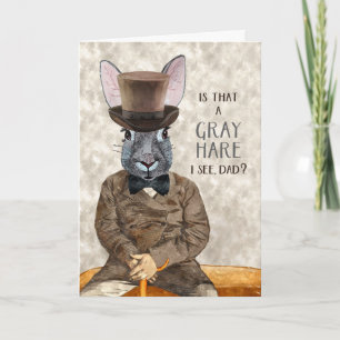 Carte pour papa drôle Anniversaire Hipster Rabbit Gris L