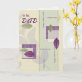 Carte Pour papa en Fête des pères. Élégant Motif feuille (Fleur jaune)