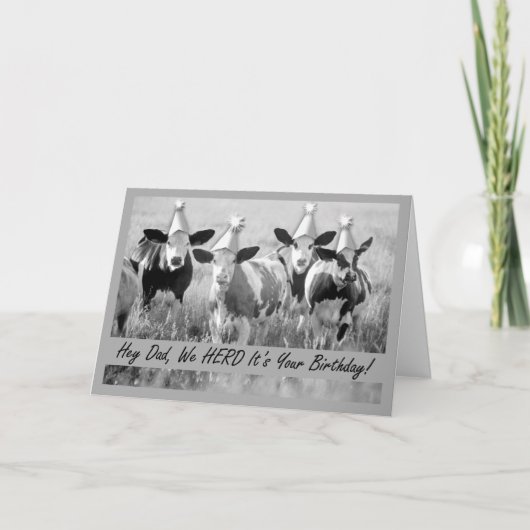 Carte Pour papa Funny Birthday Cattle Card (Devant)