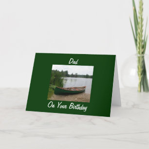 CARTE POUR PAPA QUI CANOÉ OU POISSON À L'ANNIVERSAIRE