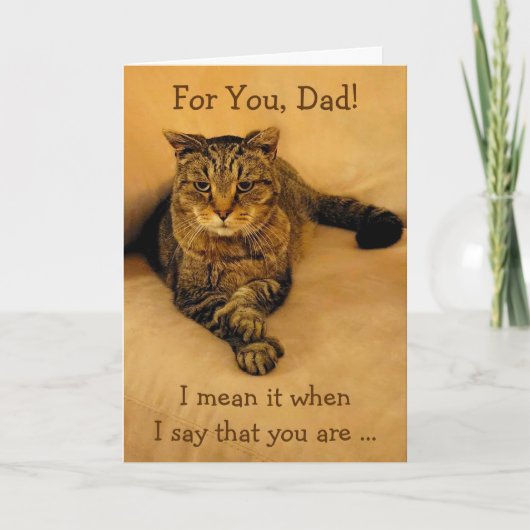 Carte Pour Papa Tiger Chat Anniversaire (Devant)