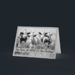 Carte Pour Papaw Funny Birthday Cattle en Casquette<br><div class="desc">Photo en noir et blanc de bétail avec des casquettes de fête et des oreilles allongées sur cette drôle de carte d'anniversaire pour la papaye de quelqu'un,  grand-père. Copyright © Shoaff Ballanger Studios,  2023.</div>