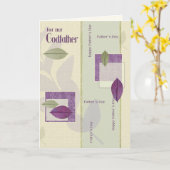 Carte Pour Parrain en Fête des pères. Motif feuille (Fleur jaune)