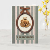 Carte Pour Parrain sur Fête des pères Nounours mignons (Fleur jaune)