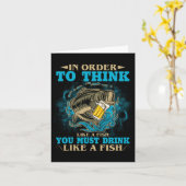 Carte Pour Penser Comme Un Poisson, Il Faut Boire Comme  (Fleur jaune)