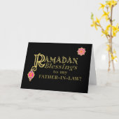 Carte Pour Père en droit Ramadan Bénédictions Or sur Noi (Fleur jaune)