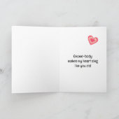 Carte Pour petit ami Valentine's mignonne Gnome avec Ros (Intérieur)