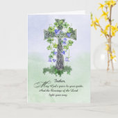 Carte Pour prier Jour de la Saint Patrick Celtic Cross S (Fleur jaune)