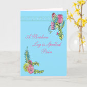 Carte pour quelqu'un avec une feuille cassée rose (Fleur jaune)