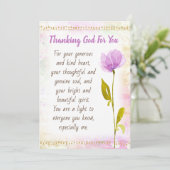 Carte pour remercier Dieu pour vous (Debout devant)