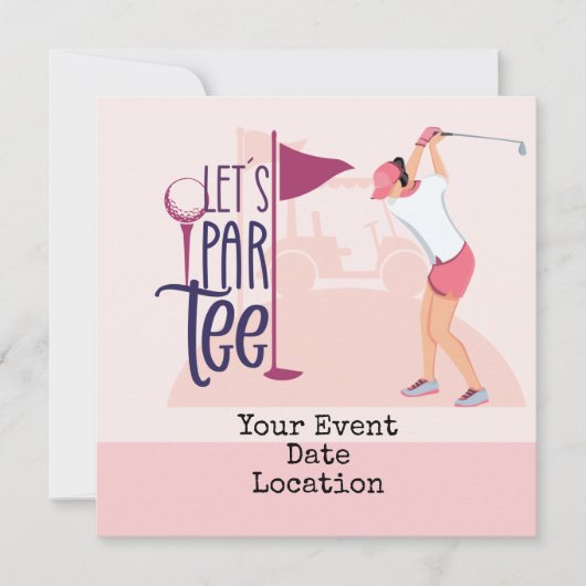 Carte Pour sauver la date femme golfer (Devant)