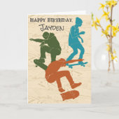 Carte Pour Skateboarders, Skateboard Theme Personnalisé (Fleur jaune)