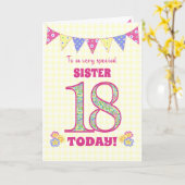 Carte Pour Soeur 18e Anniversaire Primrose et Bunting Ca (Fleur jaune)