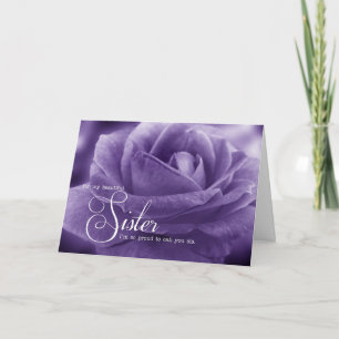 Carte pour Soeur de Frère Puple Rose Fête des Mères