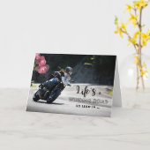 Carte Pour son Motorcycle à thème Anniversaire sur courb (Fleur jaune)