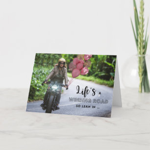 Carte Pour son Motorcycle à thème Anniversaire sur courb