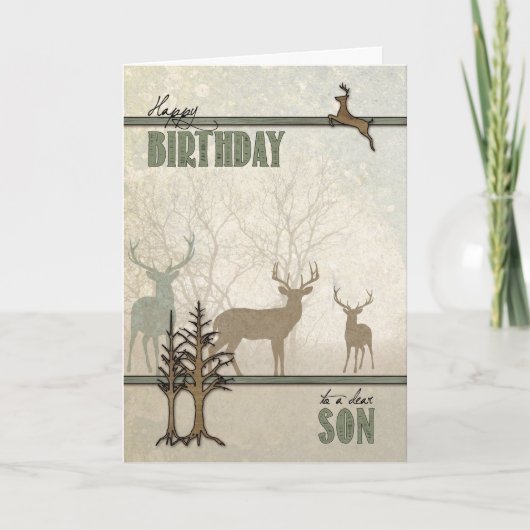 Carte pour Son Woodland Forest Thème Anniversaire (Devant)
