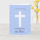 Carte Pour Step Brother Baptism, Croix brillante (Fleur jaune)