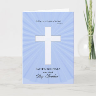 Carte Pour Step Brother Baptism, Croix brillante