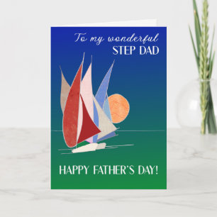 Carte Pour Stepdad en Fête des pères Bateaux à voile au