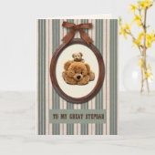 Carte Pour Stepdad sur Fête des pères Cute Nounours (Fleur jaune)