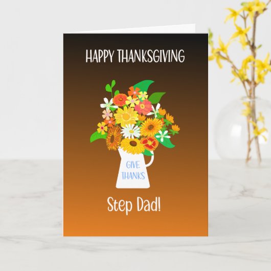 Carte Pour Stepfather Thanksgiving Bouquet de fleurs (Fleur jaune)
