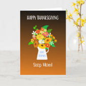 Carte Pour Stepmère Thanksgiving Bouquet de fleurs (Fleur jaune)