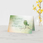 Carte Pour tante Bird sur une branche Nice Pensée de vou (Fleur jaune)