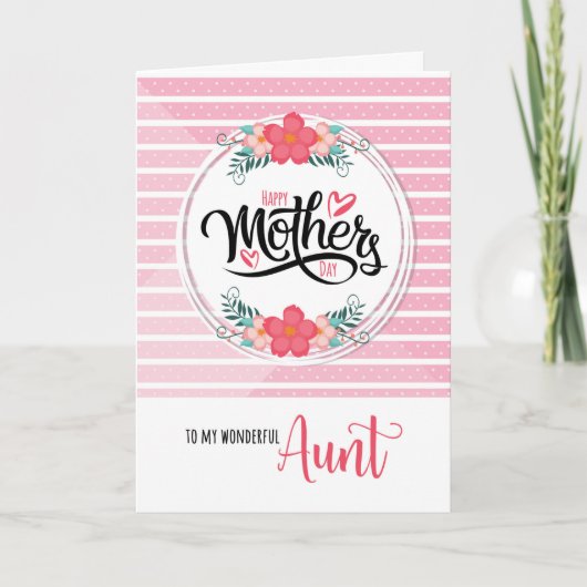 Carte Pour tante on Mother's Day Pink Bontanical (Devant)