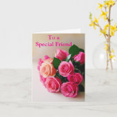 Carte Pour un Ami spécial Roses Roses Roses Roses Rouge (Fleur jaune)