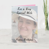 Carte Pour un anniversaire très spécial femme photo rose (Devant)