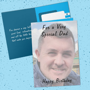 Carte Pour un papa très spécial photo bleu anniversaire
