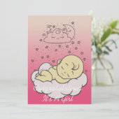 Carte pour une baby shower pour fille  (Debout devant)