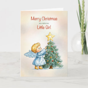 Carte Pour une petite fille spéciale Ange de Noël Douce