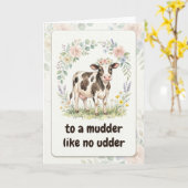 Carte Pour une vache de mère comme aucune autre drôle de (Fleur jaune)