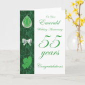 Carte Pour votre anniversaire de mariage Émeraude (Fleur jaune)