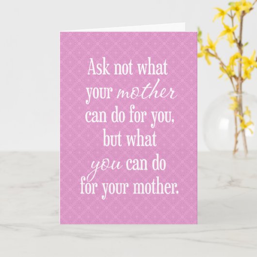 Carte Pour Votre Mère - Rose (Fleur jaune)