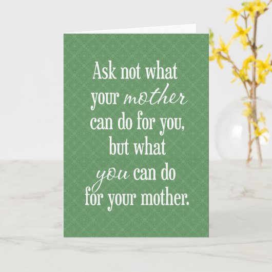 Carte Pour votre mère - Vert (Fleur jaune)