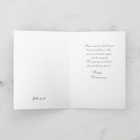 Carte Pour votre Pasteur Anniversaire (Intérieur)
