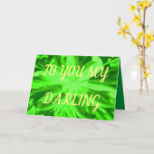 Carte Pour vous mon design vert pâle et chéri (Fleur jaune)