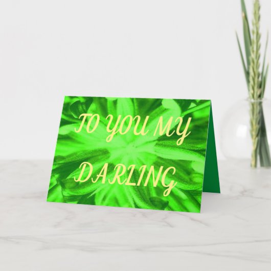 Carte Pour vous mon design vert pâle et chéri (Devant)
