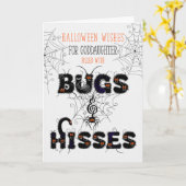 Carte pour Young Goddaughter Bugs and Hisses Halloween (Fleur jaune)