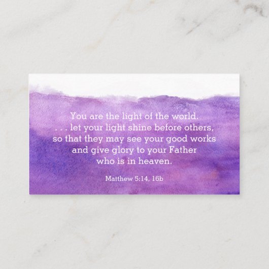 Carte pourpre d'aquarelle - pasteur, église, (Dos)