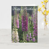 Carte pourpre de digitales… (Fleur jaune)