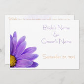 Carte pourpre de faire-part de mariage de (Devant / Derrière)