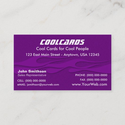 Carte pourpre de flammes (Devant)