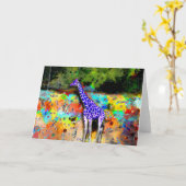 Carte pourpre de girafe (Fleur jaune)