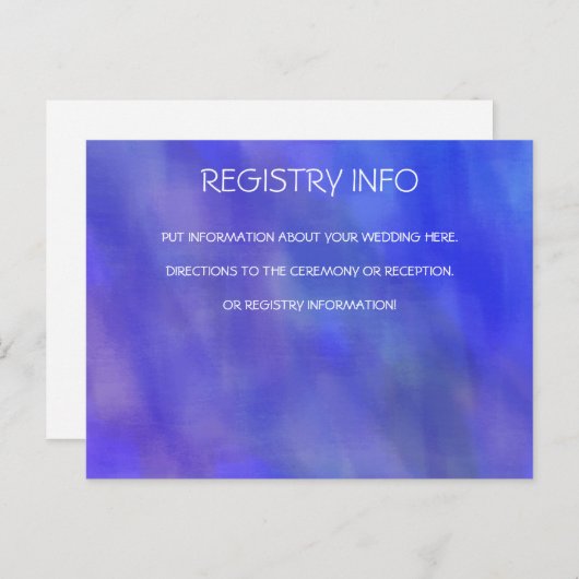 CARTE POURPRE DE L'INFORMATION D'AQUARELLE (Devant / Derrière)