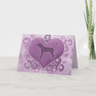 Carte pourpre de Saint-Valentin de Coonhound de